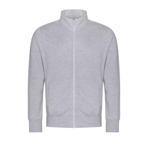 Just Hoods Uniszex cipzáros pulóver oldalsó zsebekkel AWJH147, Heather Grey-S