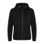 Just Hoods Uniszex vastag cipzáros kapucnis pulóver osztott kenguruzsebbel AWJH150, Jet Black-S