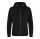 Just Hoods Uniszex vastag cipzáros kapucnis pulóver osztott kenguruzsebbel AWJH150, Jet Black-XS