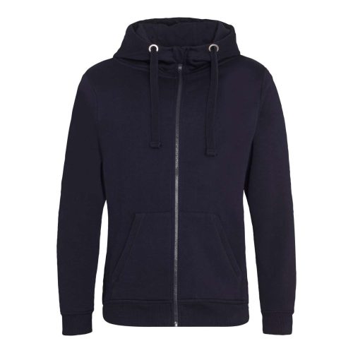 Just Hoods Uniszex vastag cipzáros kapucnis pulóver osztott kenguruzsebbel AWJH150, New French Navy-2XL
