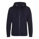 Just Hoods Uniszex vastag cipzáros kapucnis pulóver osztott kenguruzsebbel AWJH150, New French Navy-XL