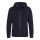 Just Hoods Uniszex vastag cipzáros kapucnis pulóver osztott kenguruzsebbel AWJH150, New French Navy-XS