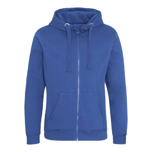 Just Hoods Uniszex vastag cipzáros kapucnis pulóver osztott kenguruzsebbel AWJH150, Royal Blue-2XL