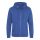 Just Hoods Uniszex vastag cipzáros kapucnis pulóver osztott kenguruzsebbel AWJH150, Royal Blue-XS