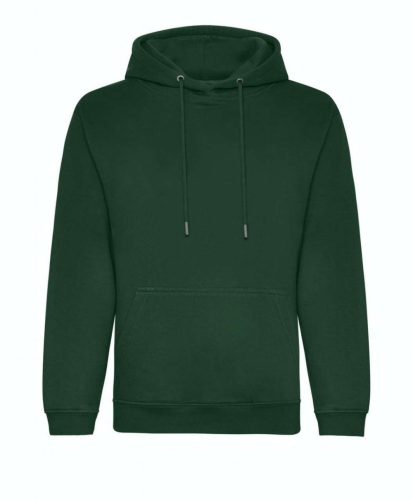 Just Hoods Uniszex organikus kapucnis pulóver AWJH201, Bottle Green-XS