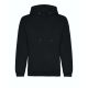 Just Hoods Uniszex organikus kapucnis pulóver AWJH201, Deep Black-S