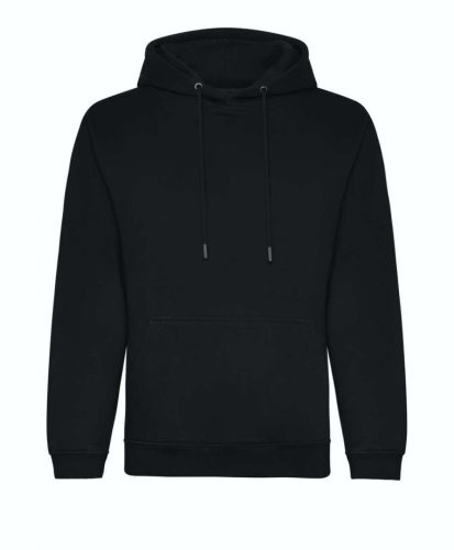 Just Hoods Uniszex organikus kapucnis pulóver AWJH201, Deep Black-XS