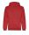Just Hoods Uniszex organikus kapucnis pulóver AWJH201, Fire Red-XS