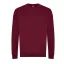 Just Hoods Uniszex kereknyakú organikus pulóver AWJH230, Burgundy-XS