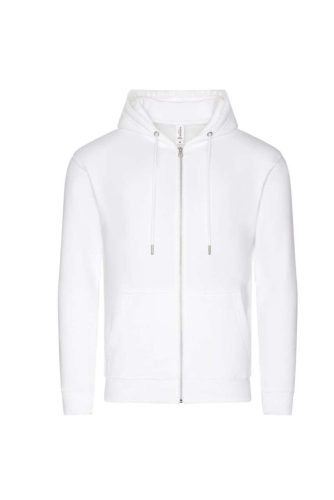 Just Hoods Uniszex organikus kapucnis cipzáras pulóver AWJH250, Arctic White-L