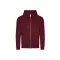 Just Hoods Uniszex organikus kapucnis cipzáras pulóver AWJH250, Burgundy-XL