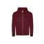 Just Hoods Uniszex organikus kapucnis cipzáras pulóver AWJH250, Burgundy-XL