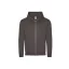 Just Hoods Uniszex organikus kapucnis cipzáras pulóver AWJH250, Charcoal-M