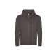 Just Hoods Uniszex organikus kapucnis cipzáras pulóver AWJH250, Charcoal-S