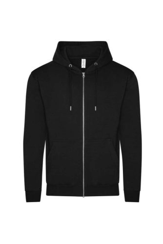 Just Hoods Uniszex organikus kapucnis cipzáras pulóver AWJH250, Deep Black-L