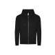 Just Hoods Uniszex organikus kapucnis cipzáras pulóver AWJH250, Deep Black-XS