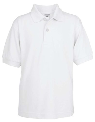 B&C BCPK486 gyerek, rövid ujjú galléros pamut póló, White-5/6