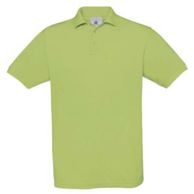   B&C BCPU409 három gombos, galléros rövid ujjú férfi piké póló, Pistachio-M