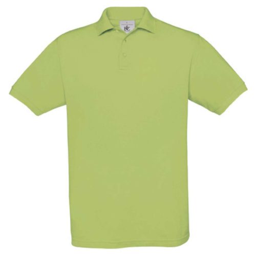 B&C BCPU409 három gombos, galléros rövid ujjú férfi piké póló, Pistachio-M