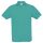 B&C BCPU409 három gombos, galléros rövid ujjú férfi piké póló, Real Turquoise-XL