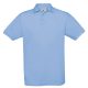 B&C BCPU409 három gombos, galléros rövid ujjú férfi piké póló, Sky Blue-M