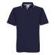 B&C BCPU413 kontrasztos szegélyű galléros férfi piké póló, Navy/White-XL
