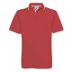 B&C BCPU413 kontrasztos szegélyű galléros férfi piké póló, Red/White-XL