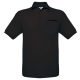 B&C BCPU415 mellzsebes rövid ujjú galléros piké férfi póló, Black-L