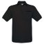 B&C BCPU415 mellzsebes rövid ujjú galléros piké férfi póló, Black-M