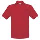 B&C BCPU415 mellzsebes rövid ujjú galléros piké férfi póló, Red-XL