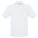 B&C BCPU415 mellzsebes rövid ujjú galléros piké férfi póló, White-L