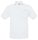 B&C BCPU415 mellzsebes rövid ujjú galléros piké férfi póló, White-M