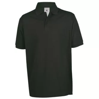   B&C BCPU422 vastag, rövid ujjú galléros piké póló, Black-S