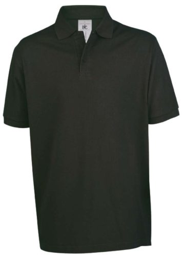 B&C BCPU422 vastag, rövid ujjú galléros piké póló, Black-S