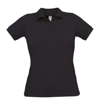   B&C BCPW455 Női galléros rövid ujjú piké póló, Black-S