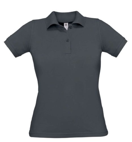 B&C BCPW455 Női galléros rövid ujjú piké póló, Dark Grey-XS