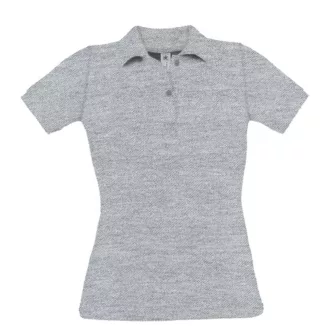  B&C BCPW455 Női galléros rövid ujjú piké póló, Heather Grey-XS