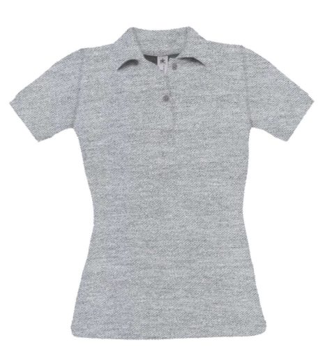 B&C BCPW455 Női galléros rövid ujjú piké póló, Heather Grey-XS