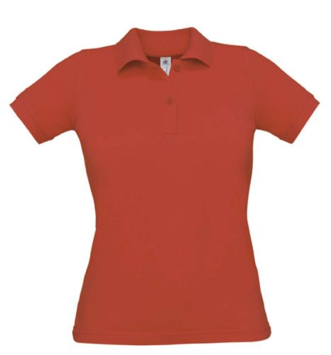 B&C BCPW455 Női galléros rövid ujjú piké póló, Red-XL