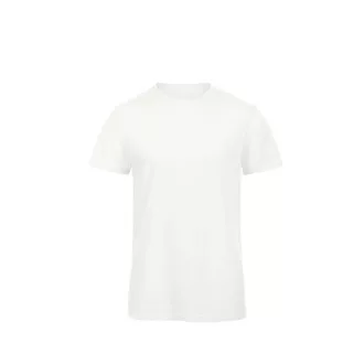   B&C BCTM046 organikus, gyűrűs fonású férfi pamut póló, Chic Pure White-2XL