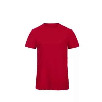   B&C BCTM046 organikus, gyűrűs fonású férfi pamut póló, Chic Red-S