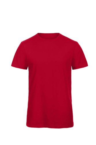 B&C BCTM046 organikus, gyűrűs fonású férfi pamut póló, Chic Red-S
