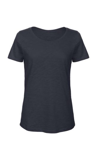B&C BCTW047 organikus, Női gyűrűs fonású pamut póló, Chic Navy-XL