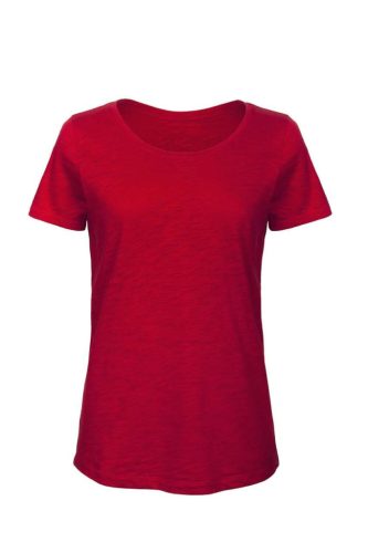 B&C BCTW047 organikus, Női gyűrűs fonású pamut póló, Chic Red-XL
