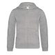 B&C BCWK682 cipzáros-kapucnis gyerek pulóver, Heather Grey-7/8