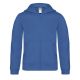 B&C BCWK682 cipzáros-kapucnis gyerek pulóver, Royal Blue-12/14