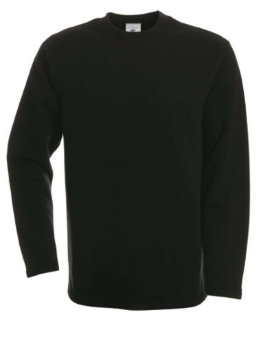 B&C BCWU610 férfi köryakas pulóver, Black-2XL