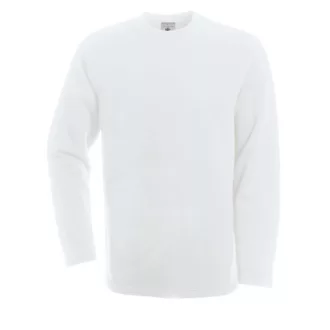 B&C BCWU610 férfi köryakas pulóver, White-S