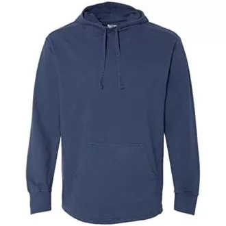   Comfort Colors vékony kenguruzsebes kapucnis pulóver, True Navy-L