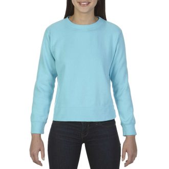Környakas Női pulóver Comfort Colors, Fluo Blue-L